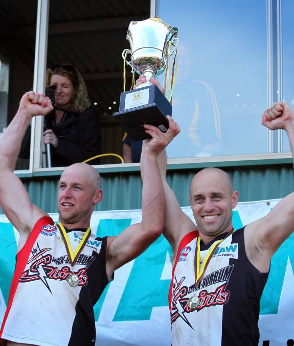 Darryn McKimmie (right) delivered Brock-Burrum its first ever flag as a merged identity in 2013.