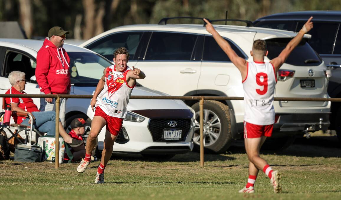 Mitch Hemming added to his highlight reel after kicking a goal from the boundary. Picture James Wiltshire