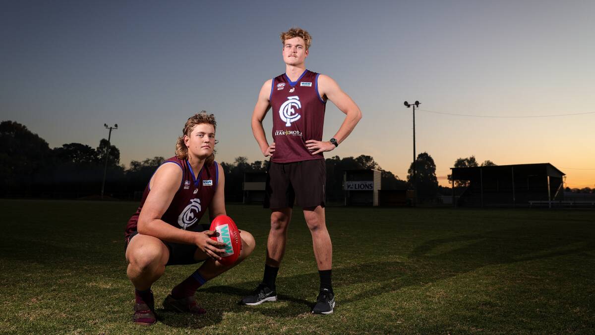 Lachie Knobel booted the winning goal last weekend while his brother Riley watched from the other end of the ground.