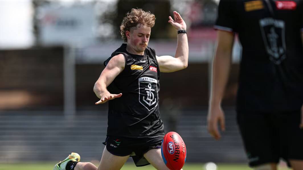 Max Beattie returned to training at Fremantle on Thursday after the Christmas break and has a month to impress the Dockers coaching staff. Picture by Fremantle website