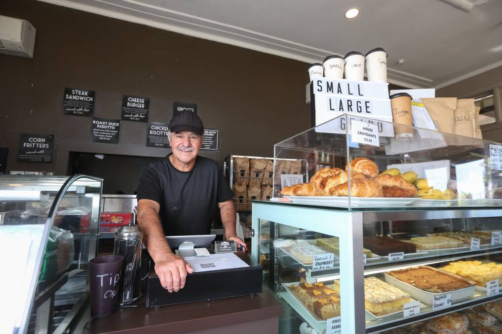 DIGGING DEEP: Delibean Cafe owner George Siperki chose to keep his Wodonga business open for the duration of strict COVID-19 restrictions to look after his loyal customer base and keep his staff employed. Picture: TARA TREWHELLA