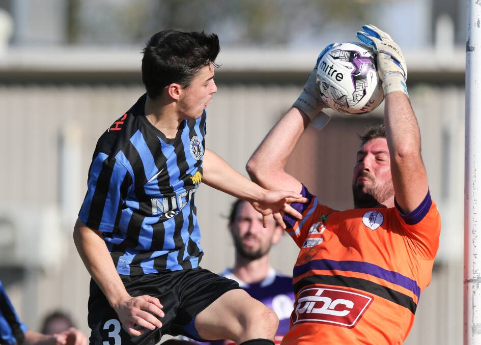 DYNAMO: Myrtleford young gun Vinnie Paglia is one of the quickest players in the Savoys' lineup and could be a likely match for Wangaratta star Adam Burchell in Sunday's derby. Picture: KYLIE ESLER