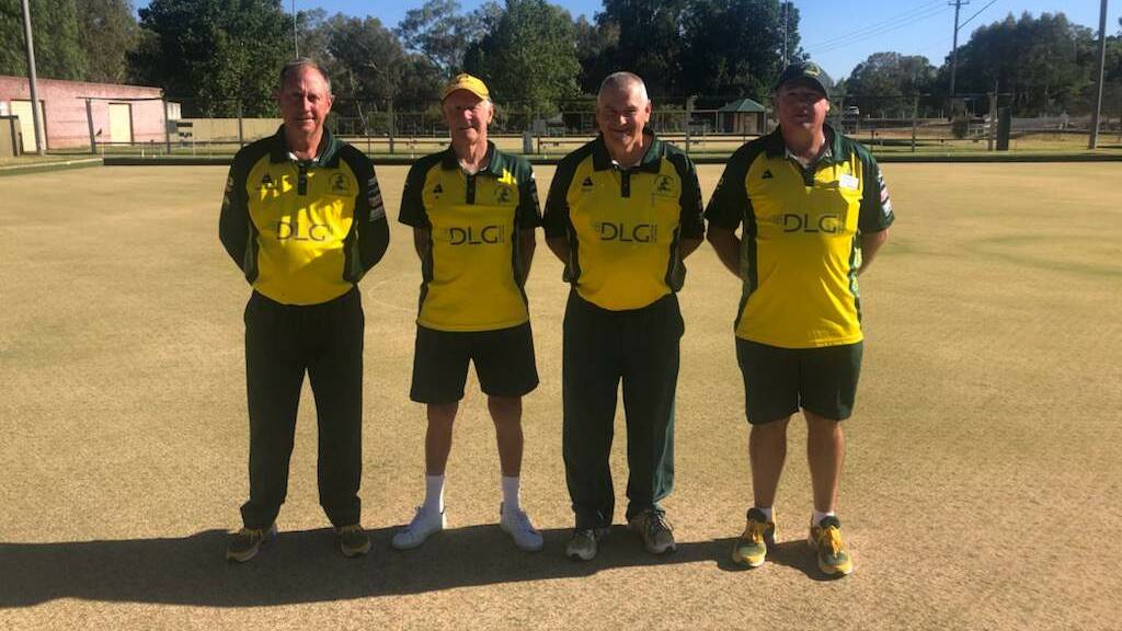 HAPPY HOPPERS: Mark Mulcahy, Jim Holland, Rob Unsworth and Troy Campion were crowned Albury and District president's reserve fours champions.