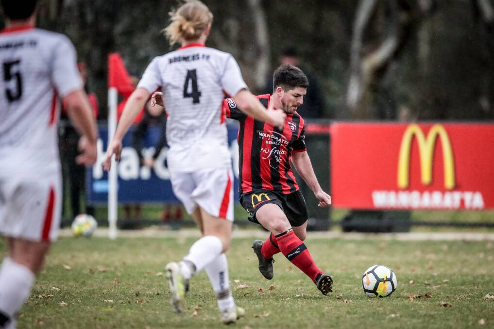 TEAM TO BEAT: Brendan Barton will look to help Wangaratta complete the league and cup double in the AWFA senior men's competition. Picture: JAMES WILTSHIRE