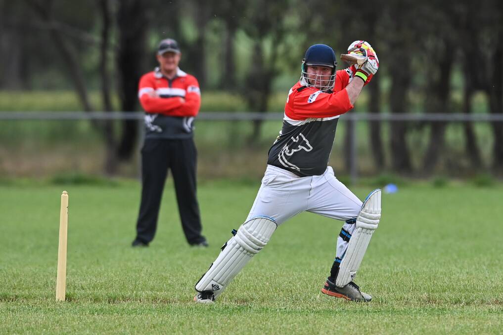 SUPERB SHOT: Brock-Burrum skipper Trent I'Anson has averaged 43 with the bat in the first half of the CAW Hume season. Picture: MARK JESSER