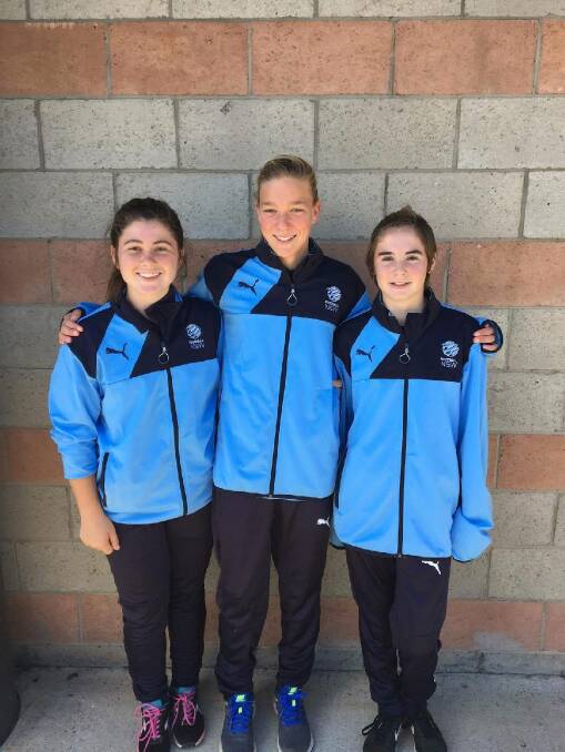 STARS: Albury United's Piper Lockley-Hinschen, Lisa Cary and Zarlie Goldsworthy have been selected for the NSW Country under 15s girls side.