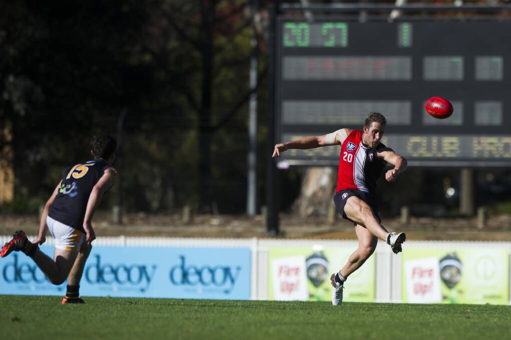Newly-recruited Lavington coach Simon Curtis in action for Ainslie against Queanbeyan last season. Picture: THE CANBERRA TIMES