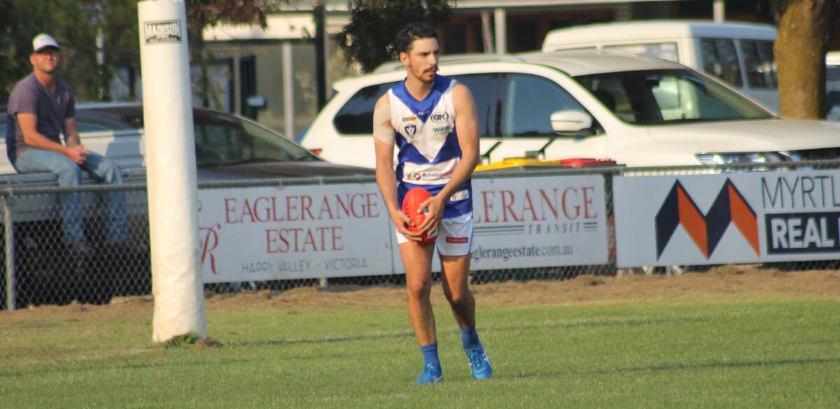 STANDOUT: Michael Elliott played a huge role for Bright as it came from behind against Greta on Saturday to record a fourth straight victory. Picture: WANGARATTA CHRONICLE
