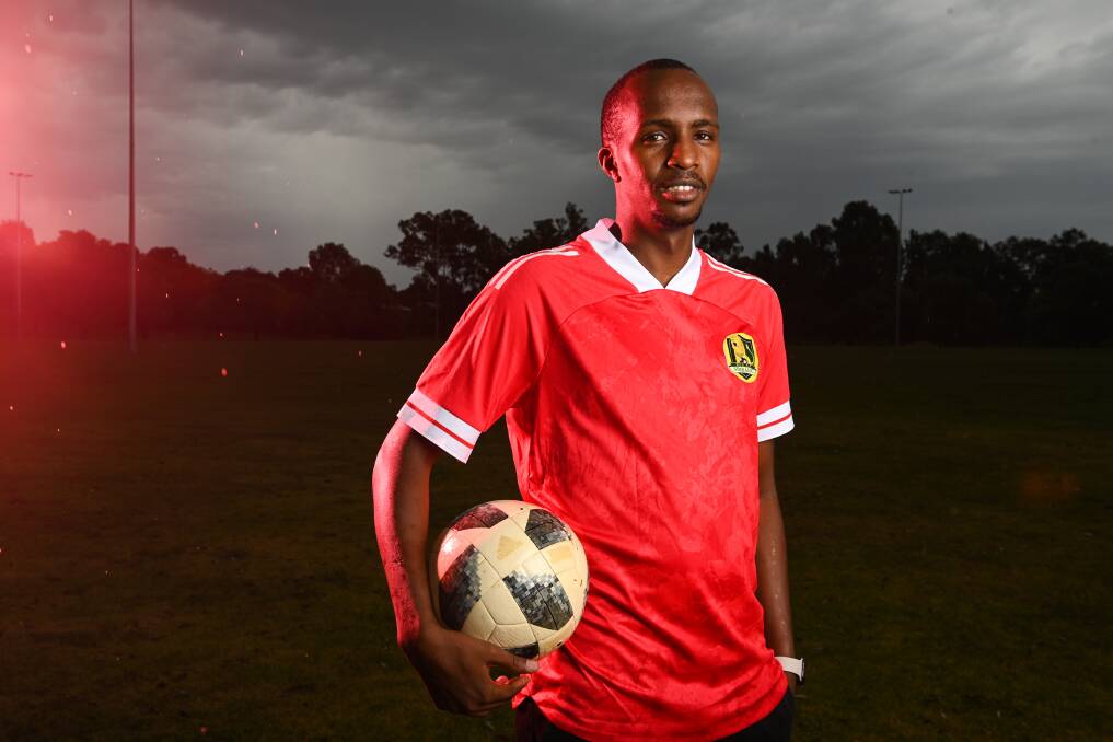 CHALLENGE ACCEPTED: Simbas FC assistant coach and Albury Hotspurs striker Patrick Sibomana is delighted to be lining up in his first African Nations Cup in Melbourne this weekend. Picture: MARK JESSER