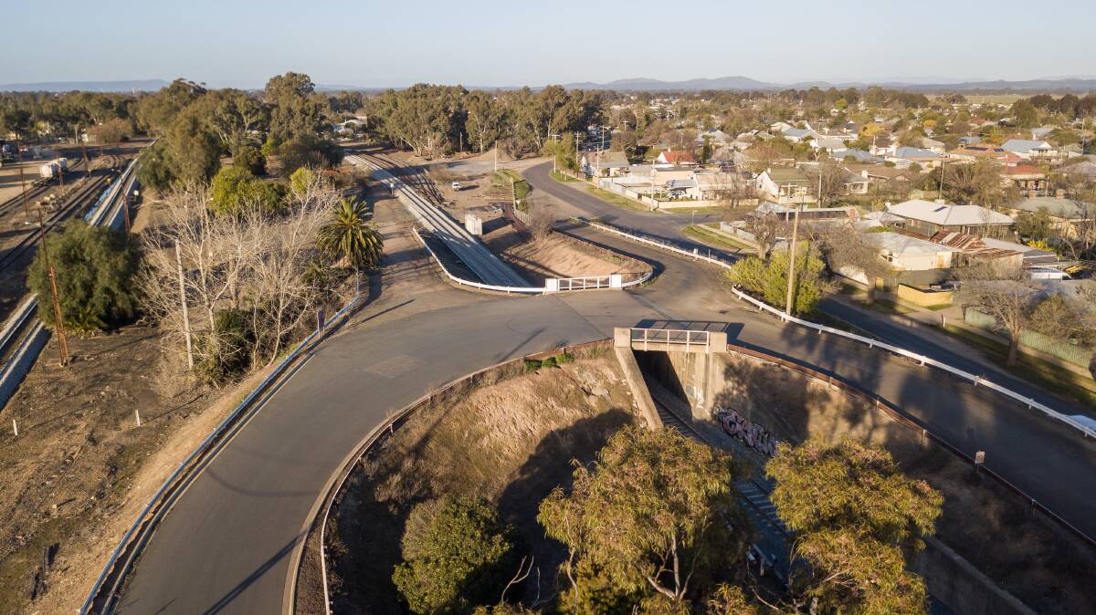 The current overpass to access the Benalla railway station. Picture: MARK JESSER