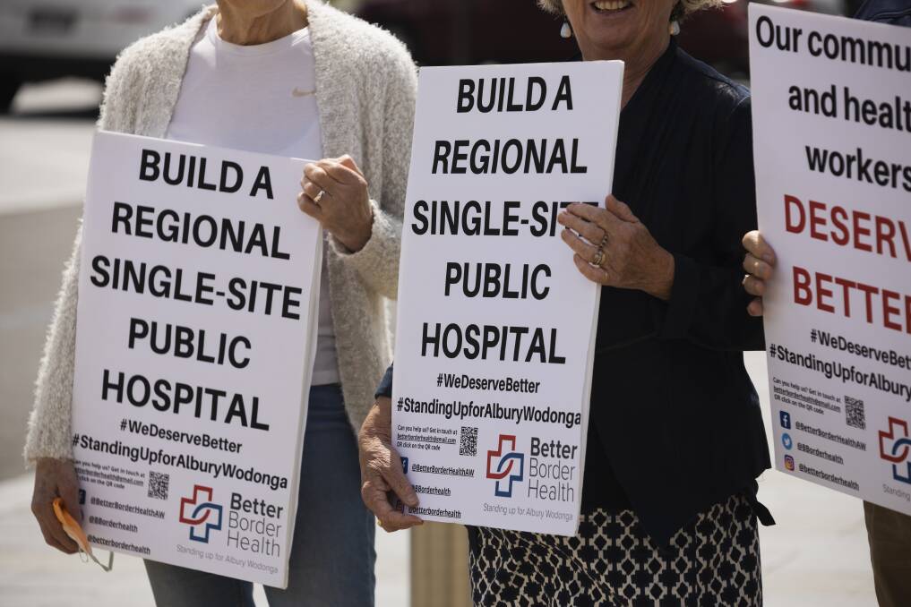 Better Border Health continues to call on the NSW and Victorian governments to scrap a planned redevelopment of Albury hospital and build a new single-site facility. File picture