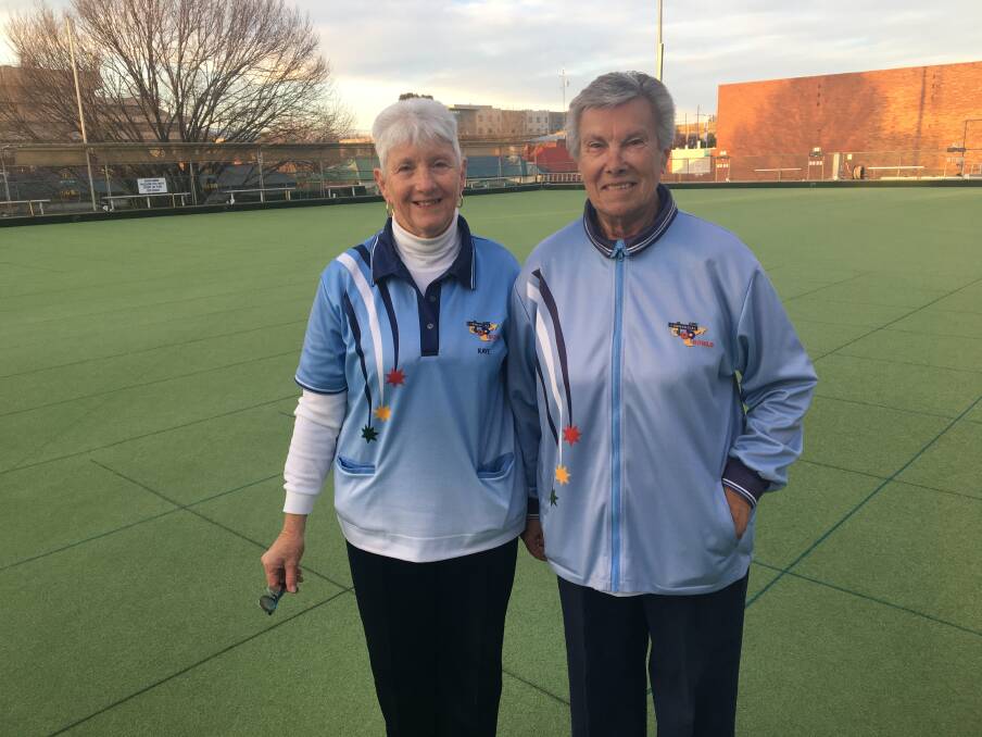 GOOD EFFORT: Commercial's Kaye Habermann and Marion Bruce were eliminated by a strong St Johns Park side in the open pairs of the Women's Bowls NSW State Championships this week.