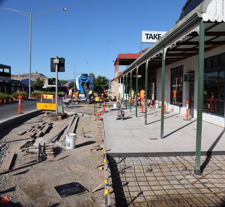 A special Towong Council meeting to consider issues raised about streetscape works on Hanson Street at Corryong did not result in any major changes to the project. Picture by Corryong Courier
