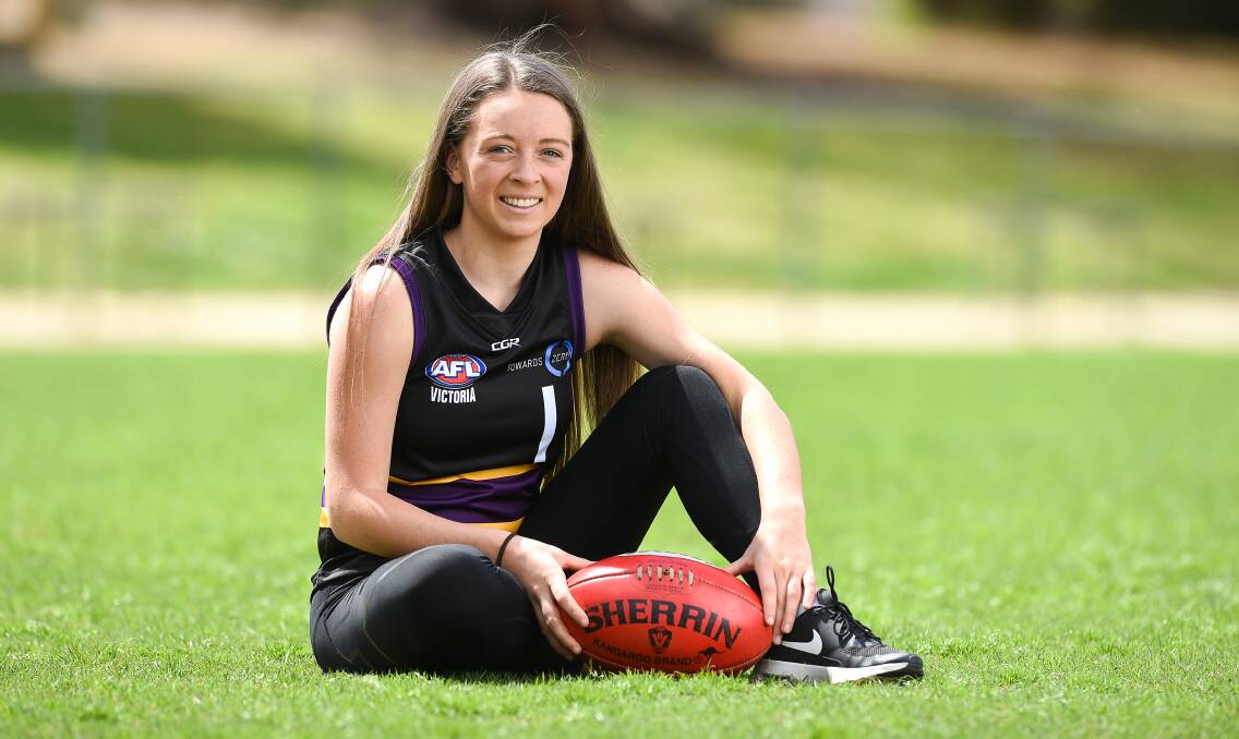 FIELD OF DREAMS: Julia Harvey is a chance to be drafted by an AFLW club after strong performances for the Murray Bushrangers and Victoria Country. Picture: MARK JESSER