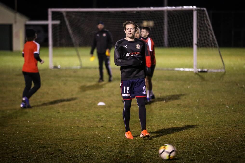 CLASS ACT: Socceroo Craig Goodwin trained with Murray United this week after recently playing for the national side. Picture: JAMES WILTSHIRE