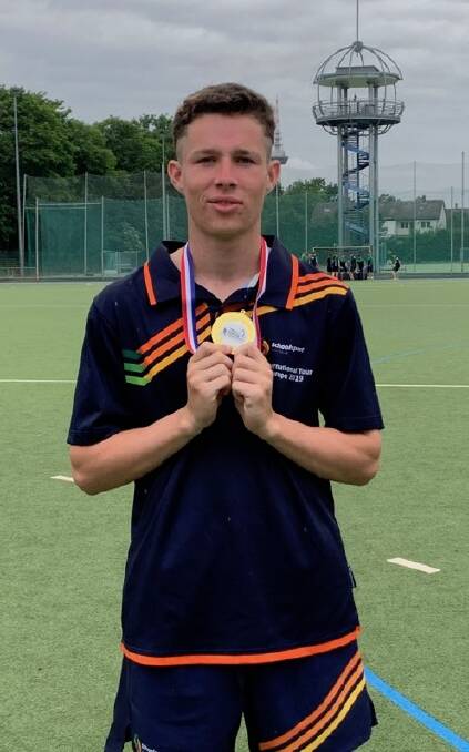 GO FOR GOLD: Border export Eden Davis played his part in School Sport Australia's victory at the Whitsun Four Nations Tournament in Germany.