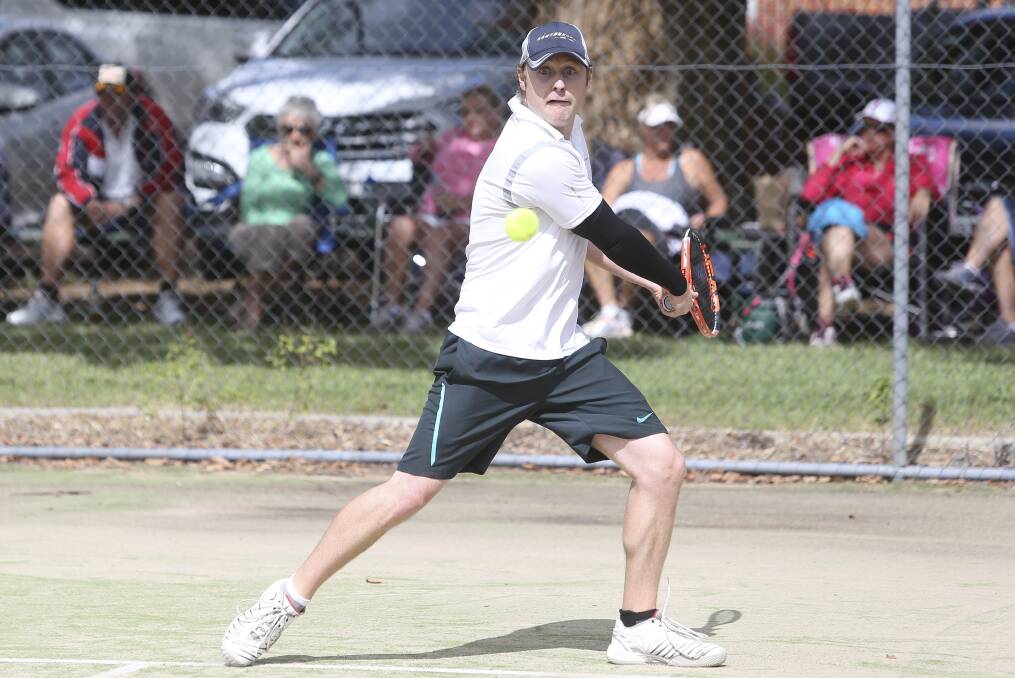 WINDING UP: Table Top's Ben Newton during a Hume Country Tennis Association match. Many of the competition's players are set to enter this weekend's tournament. 