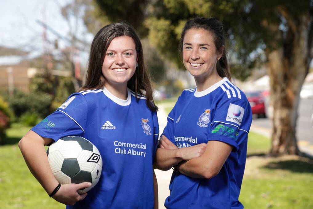 SCHOOL'S OUT: Montanna Mathews and Amy Martin will go from the classroom to the field as Albury City take on Wangaratta in the cup final. Picture: JAMES WILTSHIRE