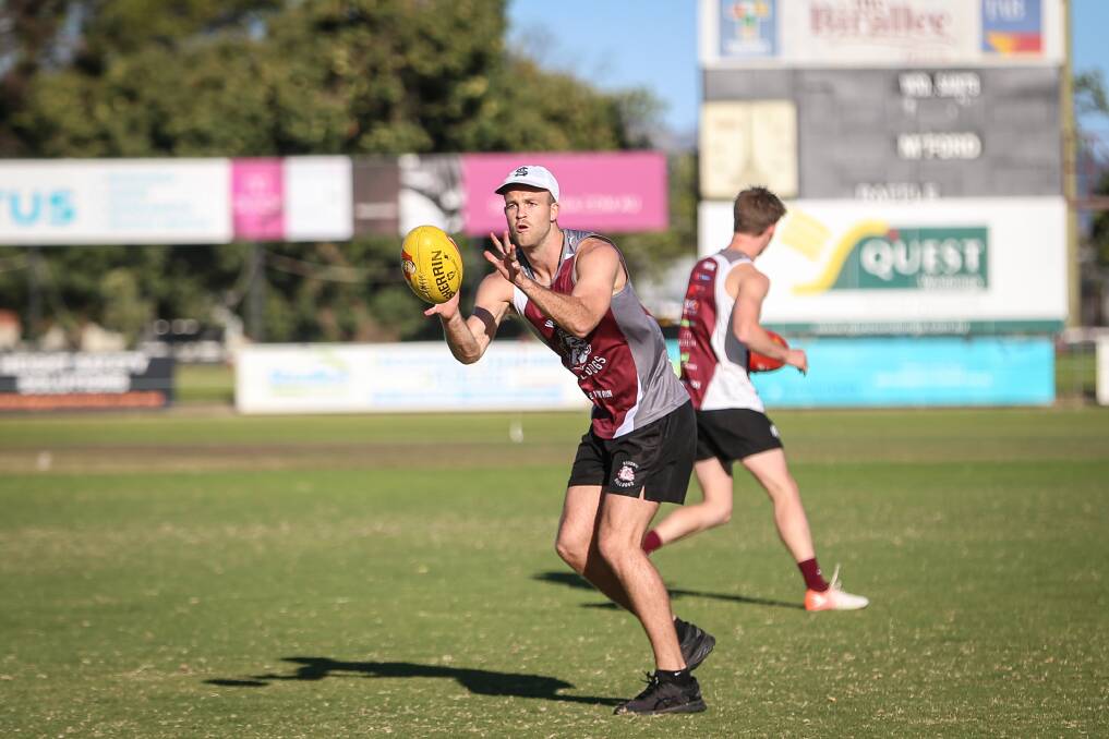 LOCKED IN: Wodonga coach Jordan Taylor is keen to make his Ovens and Murray debut against Corowa-Rutherglen on Saturday. Picture: JAMES WILTSHIRE