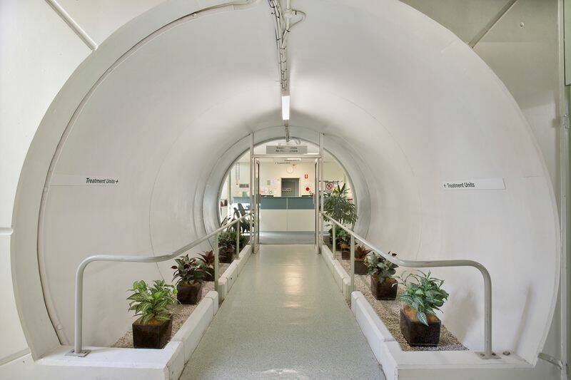 Concrete tunnels are a key component of the design of the Murray Valley Private Hospital building in Wodonga. Picture by LJ Colquhoun Dixon Commercial Real Estate