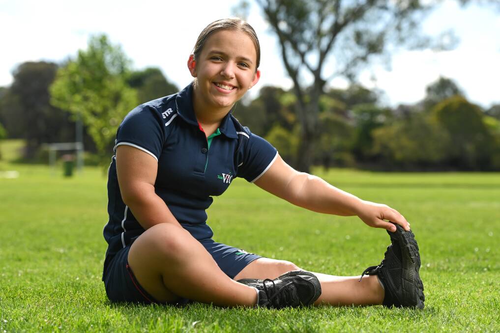 IMPRESSIVE: Wodonga's Tori English, 13, took athletics and cross country by storm last year with a host of medals and national records going her way. Picture: MARK JESSER