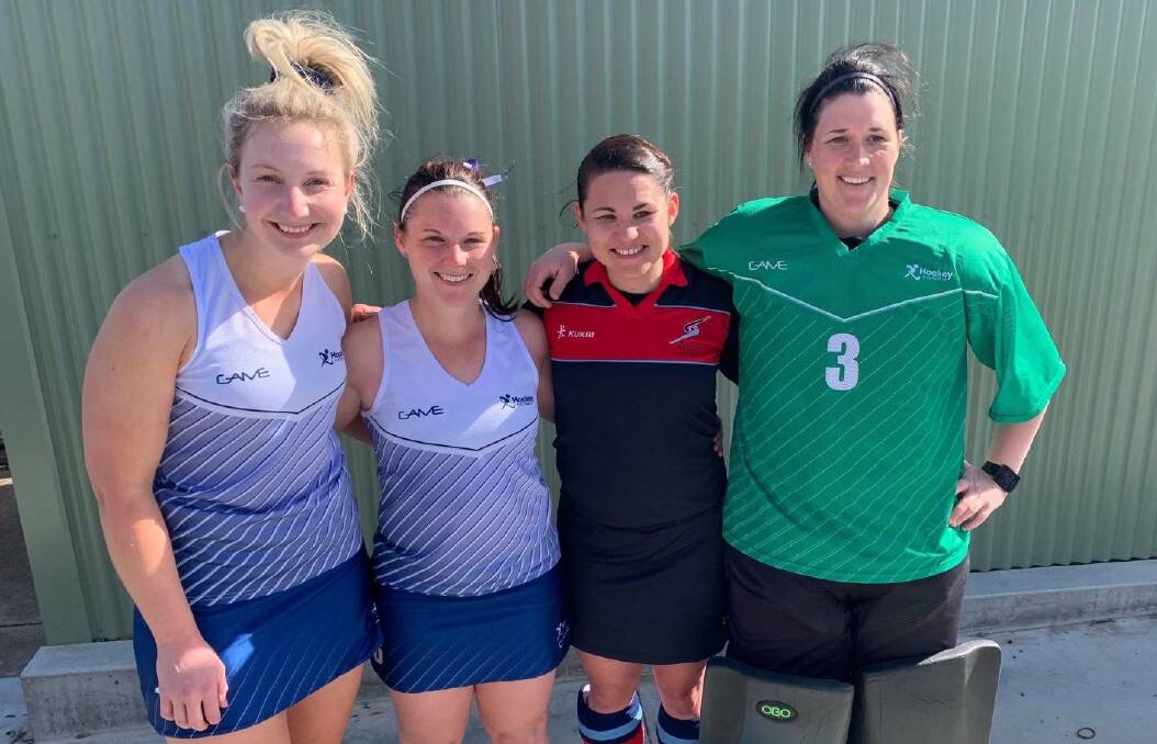 COUNTRY CALLING: Spitfires teammates Chloe Jones, Sam Daly, Jackleene MacArthur and Samantha Campbell at this year's Australian Country Championships.