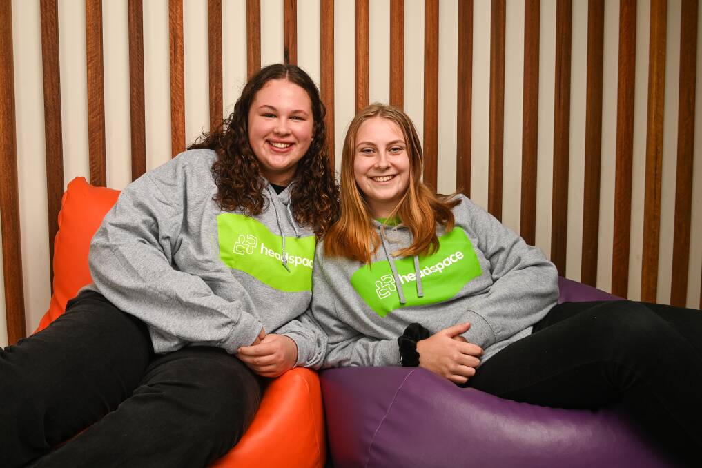 Asha Romeril, 16, and Katie Kendall, 18, hope to help other young people struggling with poor mental health in their roles with headspace Albury Wodonga's youth reference group. Picture by Mark Jesser