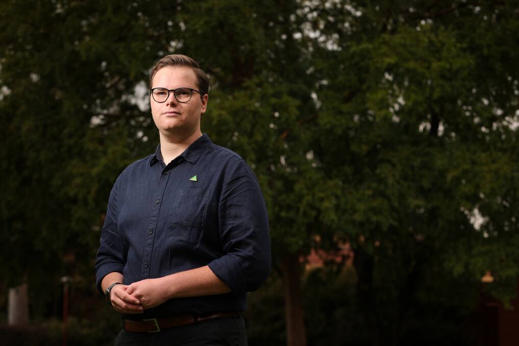 ACTION REQUIRED: Farrer Greens candidate Eli Davern would like to see more done to combat climate change and medical and dental health included under Medicare. Picture: JAMES WILTSHIRE
