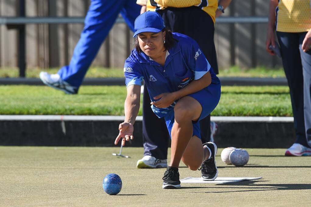 STRONG START: Wodonga's Kylie Whitehead has won five of her opening six matches at the World Singles Champion of Champions in Adelaide. Picture: MARK JESSER 