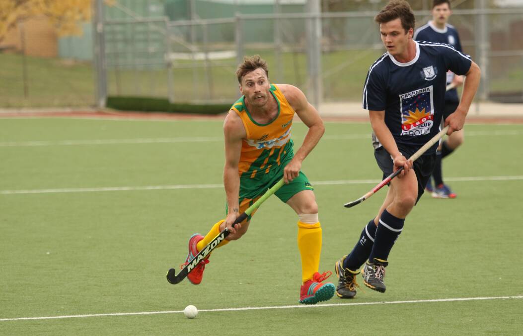 BIG DAY OUT: Spitfires men co-coach Jeremy Payne took his opportunities, finding the back of the net on two occasions against ANU. Picture: DON CULLEN