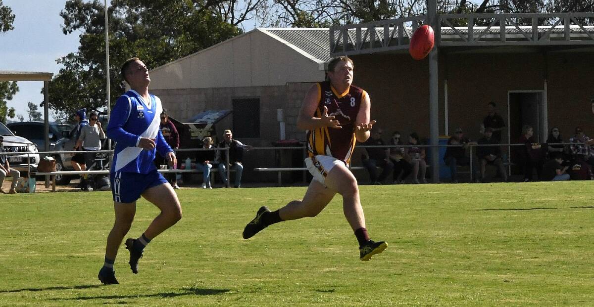OUT IN FRONT: Ash Saunders has been in strong goal-kicking form for Tungamah this season and added to his tally against Berrigan on the weekend.