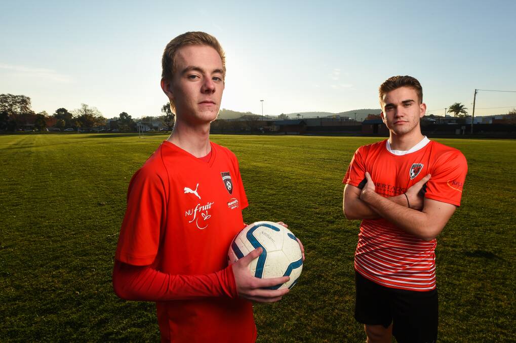 GAME FACES ON: Wangaratta's Jordan Hore and Boomers' Ben Smith have been patiently waiting to play for their new clubs. Picture: MARK JESSER