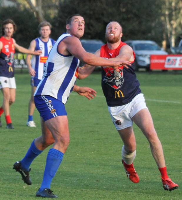 BIG DILEMMA: Wodonga Raiders' ruckman and forward Scott Meyer has had his clearance to home club Beaconsfield blocked. Meyer hasn't been named to face Yarrawonga at J.C. Lowe Oval on Saturday.