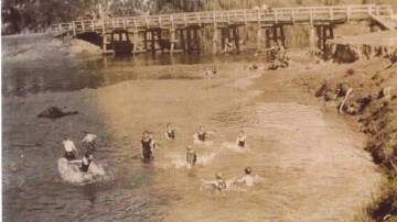 Wodonga Creek was a popular swimming spot before the city's pool opened on Stanley Street in 1959. Picture supplied