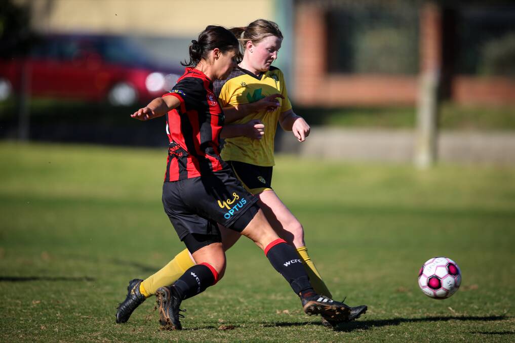 GRITTY RESULT: Grace Corrigan found the back of the net to set up a hard-fought 1-0 win for Albury Hotspurs against Wangaratta in Wangaratta on Saturday.