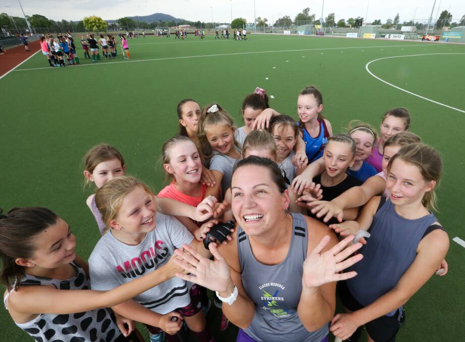 HIGH IN DEMAND: Spitfires player Kristy Clement has been working with the under-13s in the Hockey Albury-Wodonga academy. Picture: KYLIE ESLER