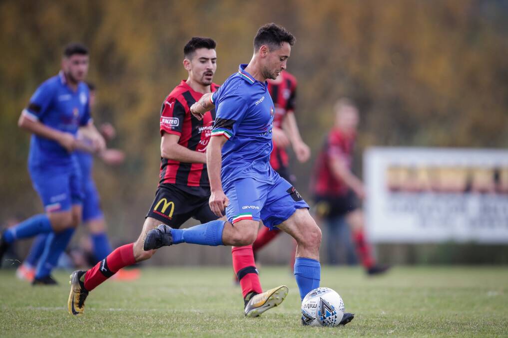 HERE THEY COME: Myrtleford captain Brenton Cook is leading the reigning league and cup champions to a spirited fightback for the title. Picture: JAMES WILTSHIRE