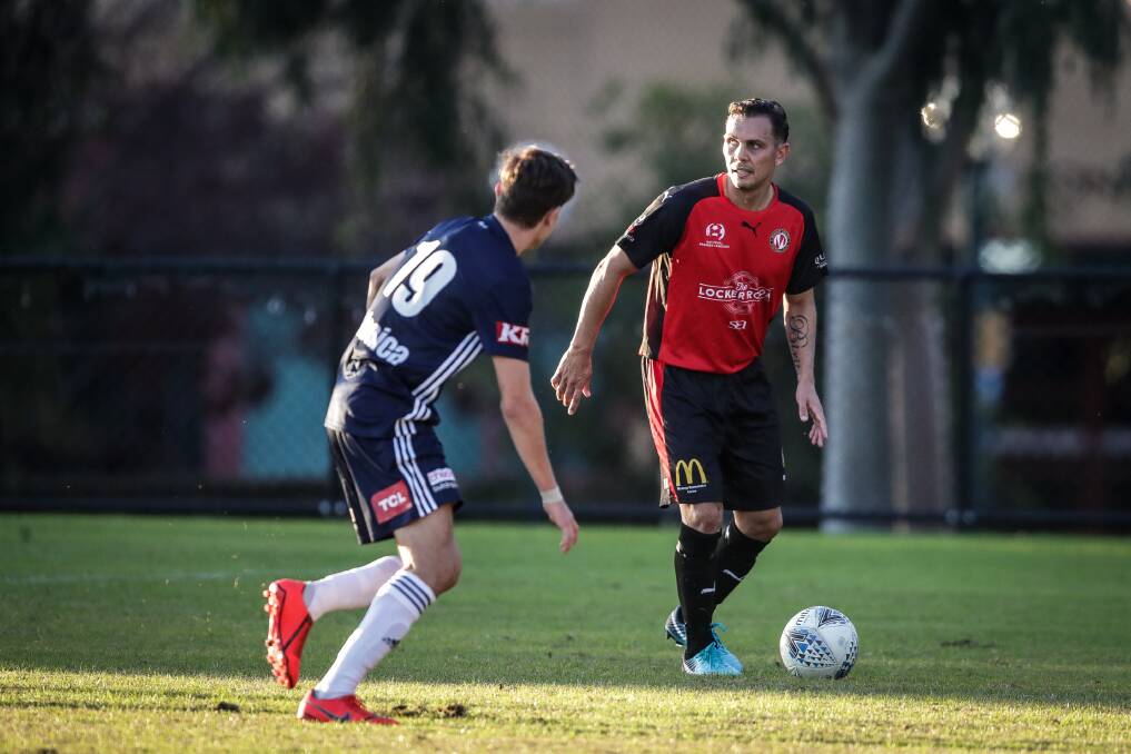GREAT START: Ex-Socceroo Jade North made an impressive debut for Murray United on Saturday. Picture: JAMES WILTSHIRE