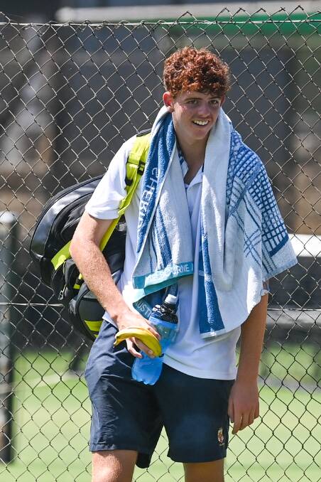 GALLANT: Nick De Vivo was out to square the ledger with Brendon Moore in the men's singles final of the Margaret Court Cup, but it wasn't to be. Picture: MARK JESSER