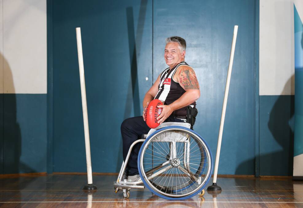 HUGE OPPORTUNITY: Wodonga war veteran Brett Newman has been drafted to play for Collingwood in the inaugural Victorian Wheelchair Football League starting this weekend. Picture: KYLIE ESLER