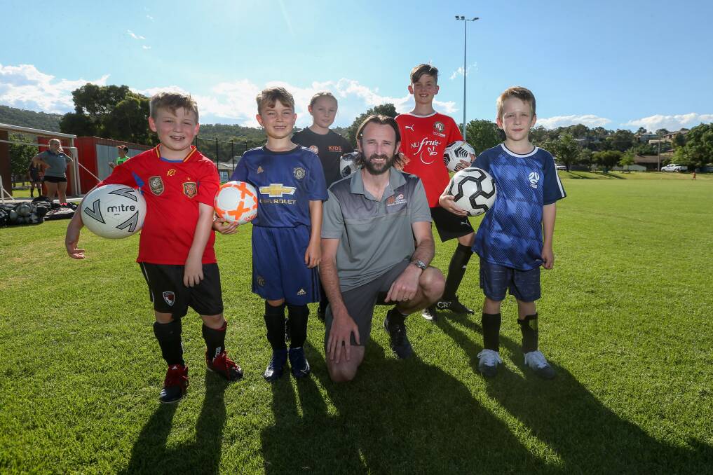 HE'S BACK: Josh Kennedy with Mace Cassidy, Callum Griffith, Hannah Burt, James Griffith and Ben White at Glen Park. Picture: TARA TREWHELLA