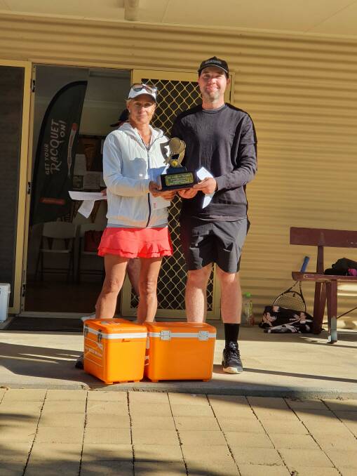WINNING COMBINATION: Sally Bulle and James Starr teamed up to win the annual Burrumbuttock mixed doubles tournament on Sunday.