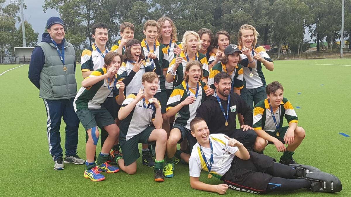 WINNERS ARE GRINNERS: Hockey Albury-Wodonga's under 15s boys were one of two Border teams to claim the Junior Country Championships title last weekend. The association's under 17 boys also prevailed in the final. 