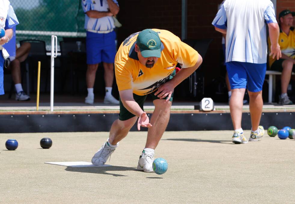 CLOSE CALL: North Albury's Brett Furze played in the rink skipped by Allen Ross which went down by two shots, but saw the Hoppers win by one overall against Lavington.