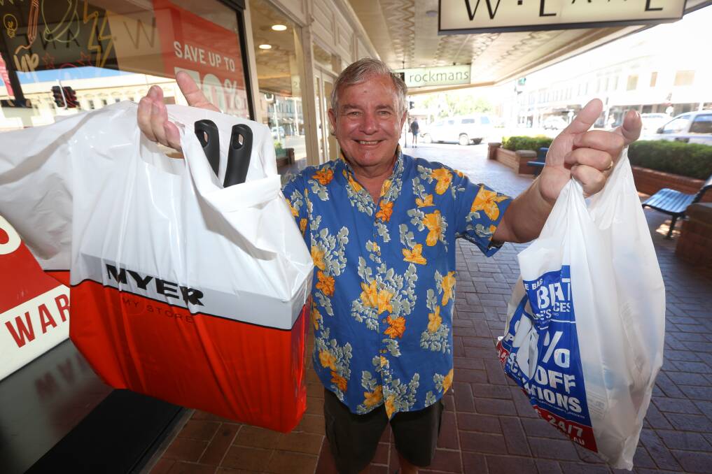 HAPPY: Allan Toohey made a trip from Tallangatta to snap up some bargains. Pictures: JAMES WILTSHIRE