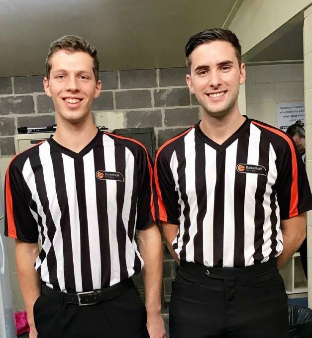 BIG CALL: Albury's Aidan Wade and Brendan Lloyd have become two of Australia's finest young basketball referees after making their way through the local ranks.
