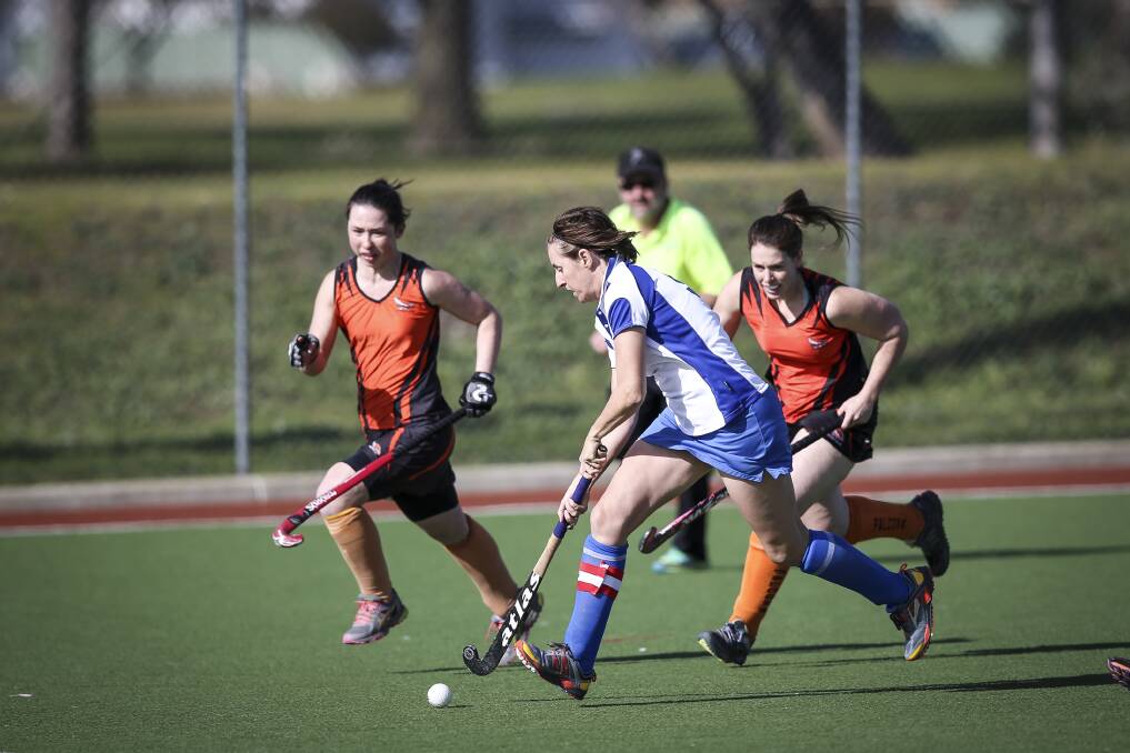 ON THE MOVE: Norths' veteran Nan Latta streams forward against Falcons on Sunday. Picture: JAMES WILTSHIRE