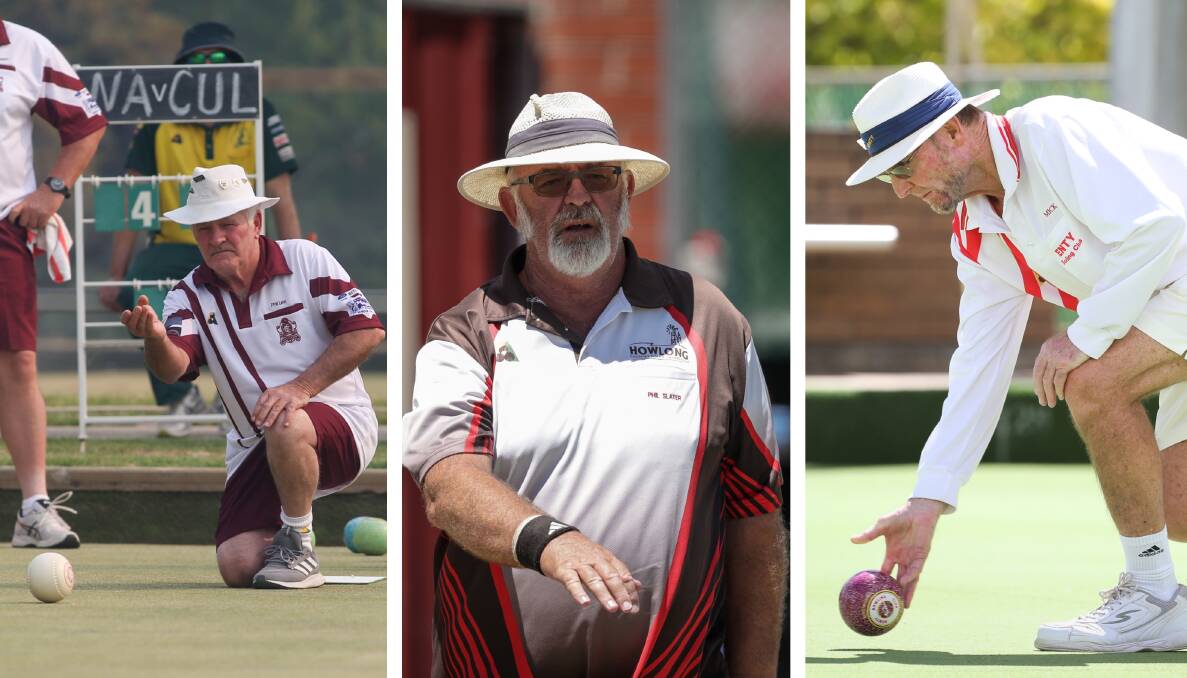 JOINT WINNERS: Culcairn's Phil Lee, Howlong's Phil Slater and Henty's Mick Broughan tied for the Albury and District grade three Bowler of the Year.
