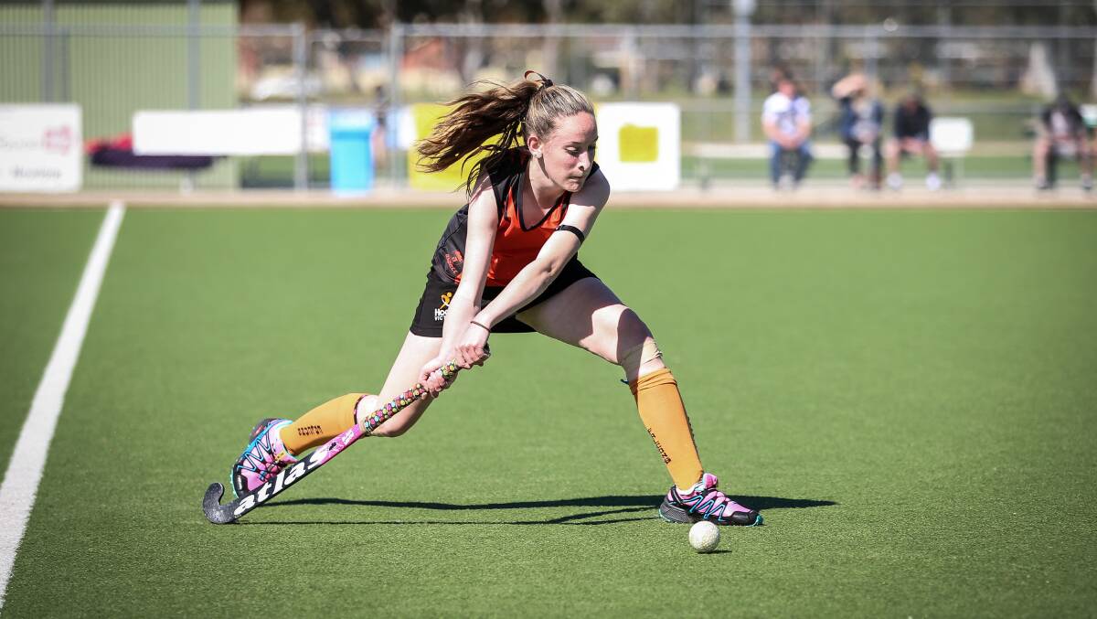 WELL PLAYED: Emma Pontt found the back of the net in Falcons' dominant 6-1 win against CR United at Wodonga Hockey Centre on Sunday. Falcons remain in top spot.