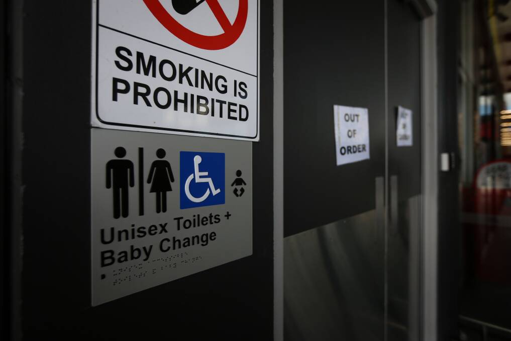 CLOSED: The public toilets at Wodonga's Mann Central shopping centre have been listed as a tier one COVID-19 exposure site. Picture: JAMES WILTSHIRE
